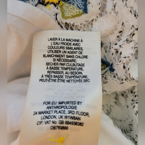 Anthropologie Maeve Macie Lace Top Floral Embroidered High Neck Tank, 12, EUC - Picture 14 of 15